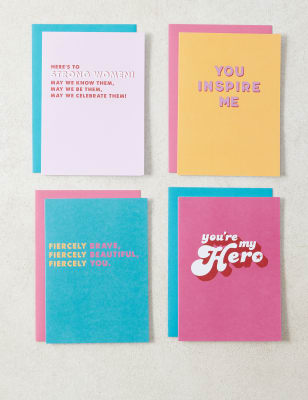 Pack of 4 Contemporary 'Just Because' Cards - 4 Cards in 4 Designs