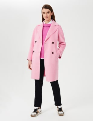 pink ladies wool coat