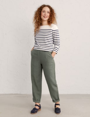 ladies grey straight leg trousers