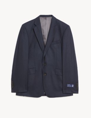 Tailored Fit Pure Wool Flannel Jacket