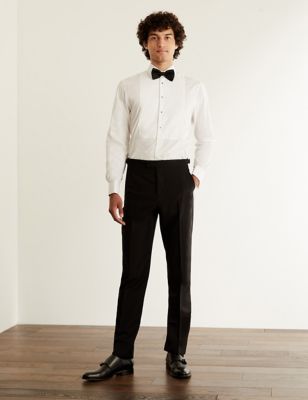 Tailored Fit Wool Rich Tuxedo Trousers