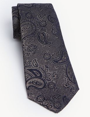 Italian Pure Silk Woven Paisley Tie