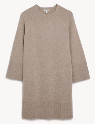 Wool Rich Midi Jumper Dress with Cashmere