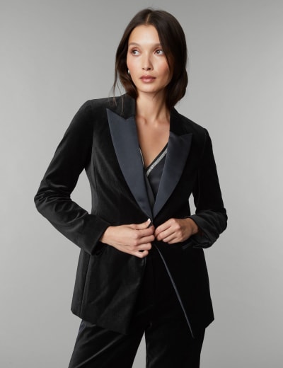 Velvet tuxedo womens new arrivals