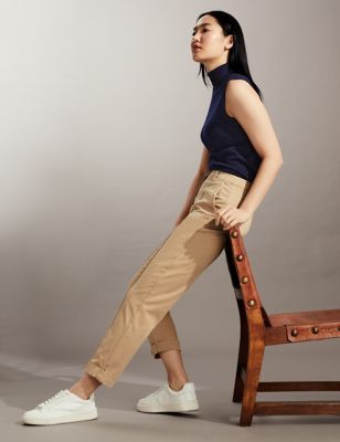 Slim Fit Cropped Chinos