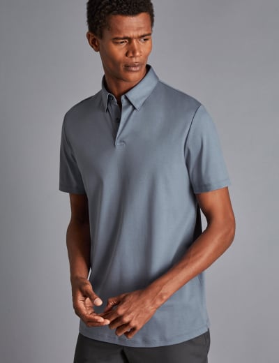 Button down shop collar polo