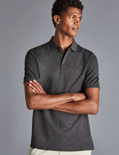 Pure Cotton Button Down Collar Polo Shirt Charles Tyrwhitt M S