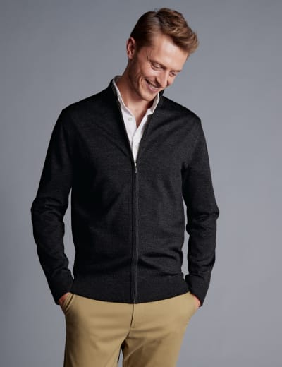 Pure Cashmere Textured Zip Up Cardigan Autograph M S