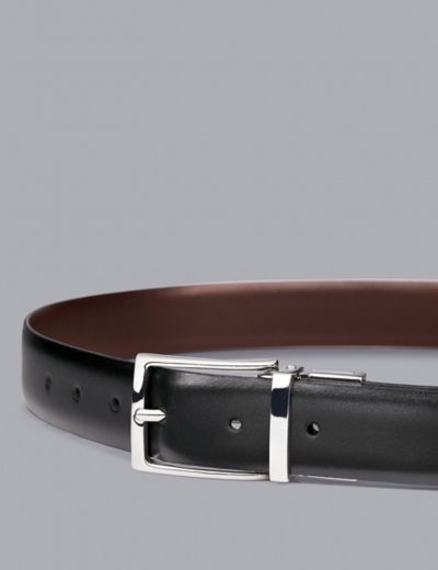 M&S Mens Black Leather Belt - 46-48