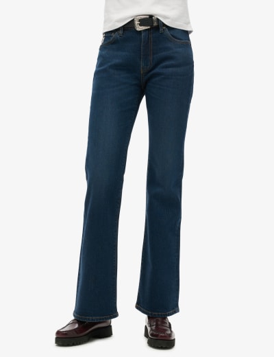 Organic Cotton Mid Rise Slim Flare Jeans