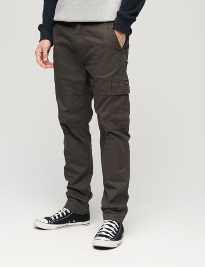 Regular Fit Corduroy Cargo Pants - Gray - Men