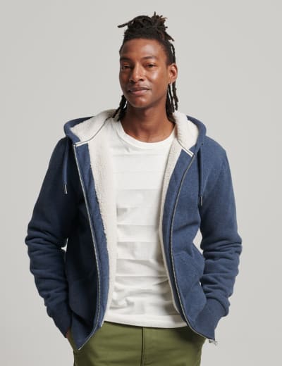 Mens slim fit zip up hoodie discount