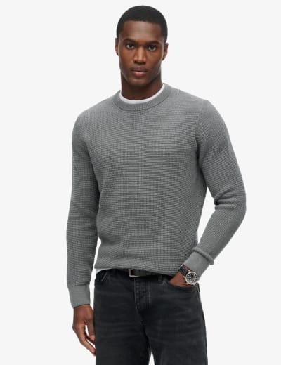 Charcoal Lambswool Crew Neck Jumper