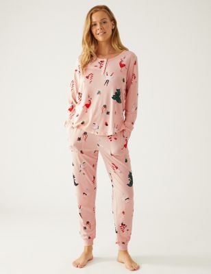 Jersey Festive Print Pyjama Set