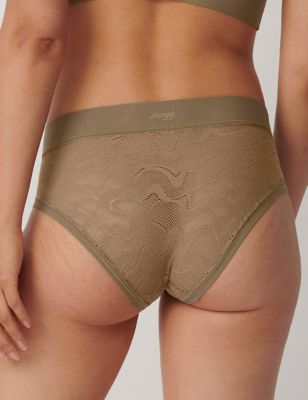 Lace Midi Knickers Briefs Panties Size UK 8-18