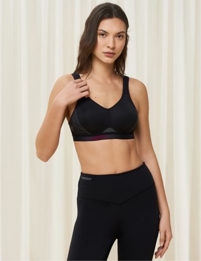NEW M&S HIGH IMPACT INFIN8 NON WIRED SPORTS BRA 40C - BLACK MIX