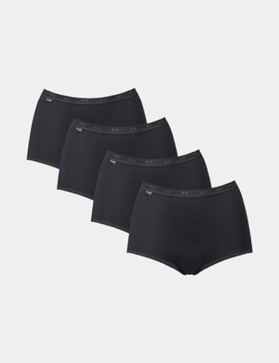 Sloggi 100% Cotton Underwear Maxi Brief 6 Pack in Black – natureswear