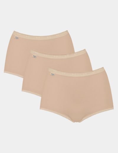 Sloggi Basic+ Maxi Brief Ladies Cotton Rich Full Knickers Underwear (4 Pack)