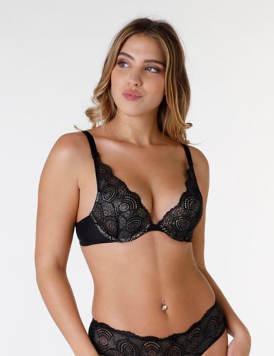 MARKS & SPENCER Lace Wired Push-Up Bra T336761BLACK (38C) Women