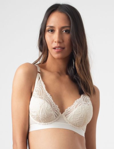 Breast feeding white floral lace bra. Style J 30. Size 30 G. Great  condition.