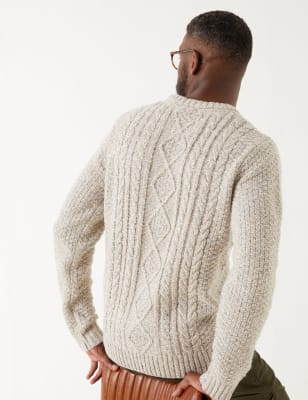 mens beige knitted jumper