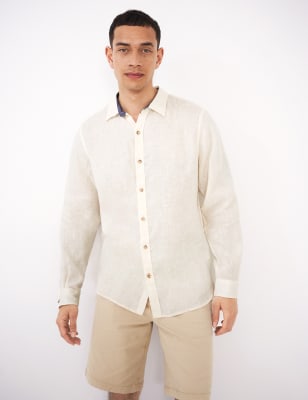 beige linen shirt