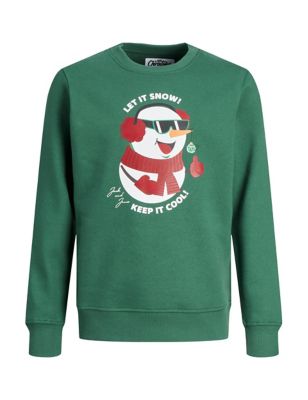 Cotton Rich Christmas Sweatshirt (7 - 16 Yrs)