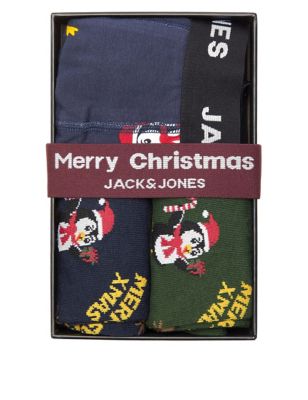 3pk Cotton Rich Trunks & Socks Gift Set (8 - 16 Yrs)
