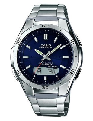 Casio Waveceptor Classic Combination Solar Silver Watch