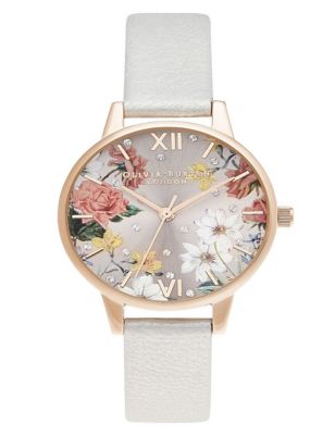 Olivia Burton Shimmer Pearl Leather Watch