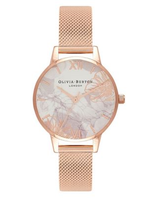 Olivia Burton Abstract Florals Rose Gold Quartz Watch