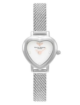 Olivia Burton Mini Heart Stainless Steel Quartz Watch