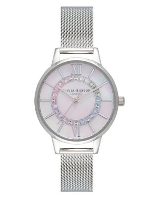 Olivia Burton Rainbow Sparkle Wonderland Silver Watch