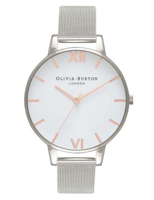 Olivia Burton Big Dial Silver Quartz Watch