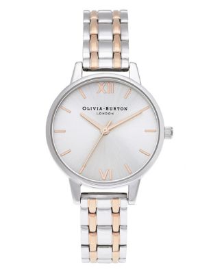 Olivia Burton Silver & Rose Gold Watch