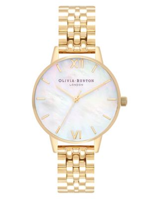 Olivia Burton Mother Of Pearl Rose Gold Watch