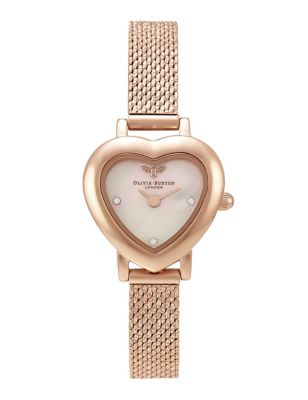 Olivia Burton Mini Heart Rose Gold Watch