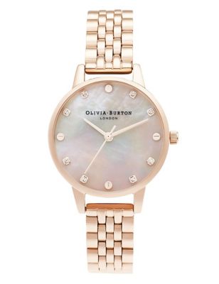 Olivia Burton Mother of Pearl Rose Gold Quartz Watch