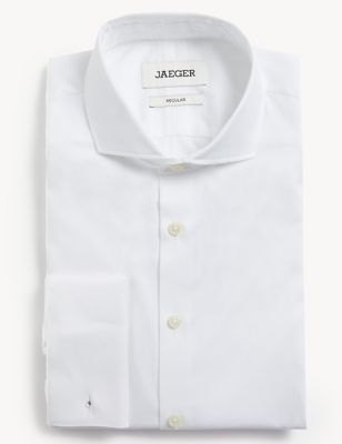 Regular Fit Pure Cotton Shirt With Double Cuff
