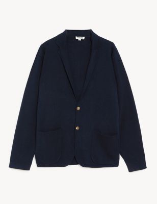Cotton Rich Knitted Blazer with Cashmere