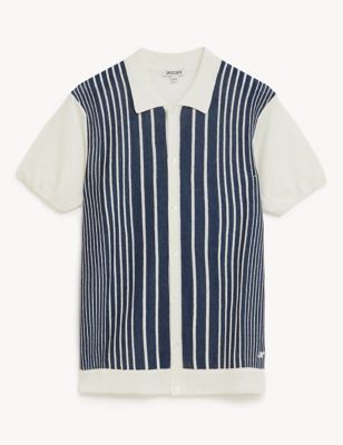 Linen And Cotton Striped Knitted Shirt