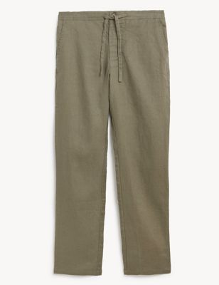Pure Linen Drawstring Trousers