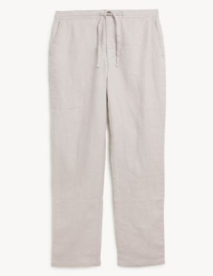 Pure Linen Drawstring Trousers