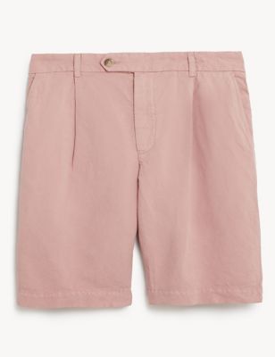 Linen And Cotton Single Pleat Shorts