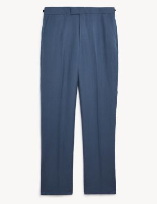 Tailored Fit Silk And Linen Trousers