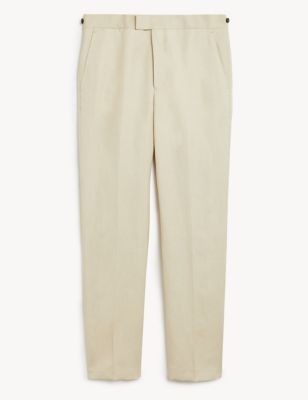 Tailored Fit Silk And Linen Trousers