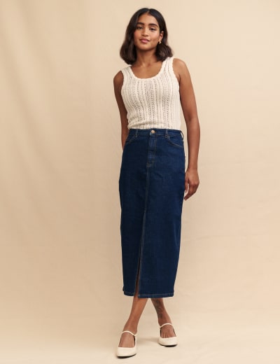 Long denim skirts sales marks and spencer