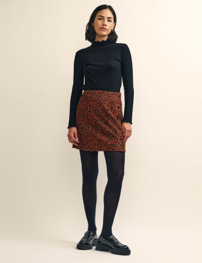 Lined leopard print pencil skirt 2025