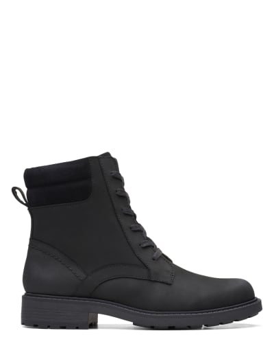 Wide Fit Leather Block Heel Ankle Boots CLARKS M S