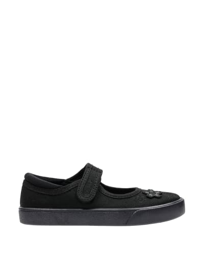 Childrens black shop plimsolls